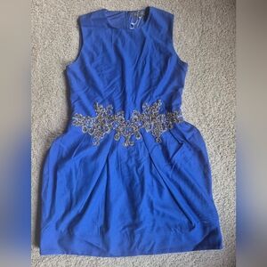 Garcia Royal Blue Cocktail Dress with Gold Embellishment